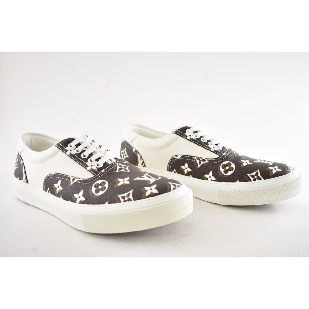 Louis Vuitton Trocadero Richelieu White Monogram Logo Low Sneaker UK 9 US 10 11 - Picture 3 of 14